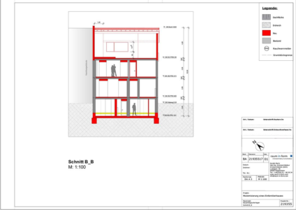 05 Raum In Form  Innenarchitektur Und Architektur Bauantrag  Schnitt 1