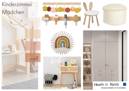 Raum In Form- Innenarchitektur& Architektur Kerstin Bertz Helmbrecht Moodboard Kinderzimmer Mädchen