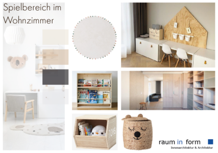 Raum In Form- Innenarchitektur& Architektur Kerstin Bertz Helmbrecht Moodboard Spielbereich Im Wohnzimmer